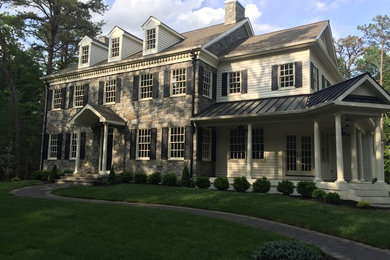 Inspiration for a farmhouse exterior home remodel in Philadelphia