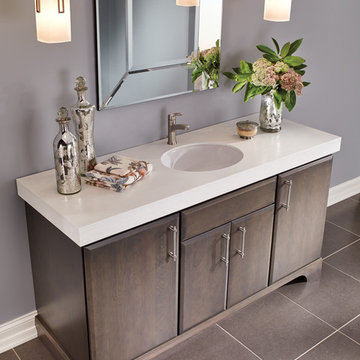 Fieldstone Cabinetry Bathroom with gray cabinets