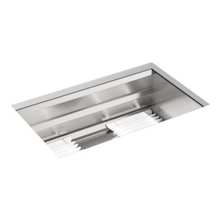 Kohler Vault 33 Double Basin Top-Mount/Under-Mount 18-Gauge Stainless  Steel Kitchen Sink with SilentShield and Bottom Sink Rack