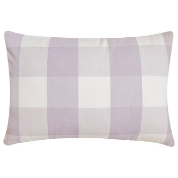 Lavender Cotton 12"x24" Lumbar Pillow Cover Buffalo Checks Lavender Plaid Play