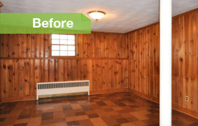 Knotty to Nice: Painted Wood Paneling Lightens a Room's Look