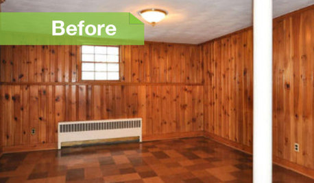 Knotty to Nice: Painted Wood Paneling Lightens a Room's Look