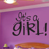 It's a Girl Vinyl Wall Decal ce002itsagirlviii, Brown, 12 in.