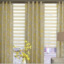 Living Room- Horizontal Sheer Shades & Curtains - Venetian Blinds