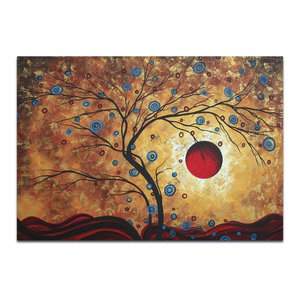Colorful Abstract Landscape /'Twisting Love III/' Contemporary Tree Wall Decor