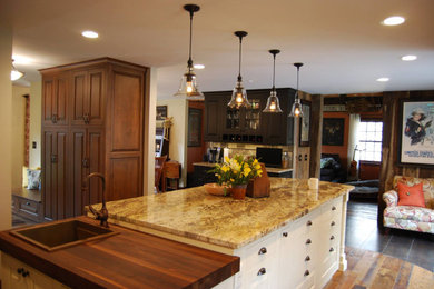 Inspiration for a rustic kitchen remodel in Boston