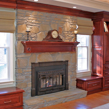 Cabinetry and fireplace ensemble--natural beauty