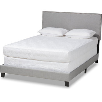 Ramon Panel Bed with Nailhead Trim - Gray, Black, Full