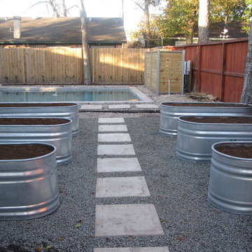 Repurposed industrial materials to create a garden!