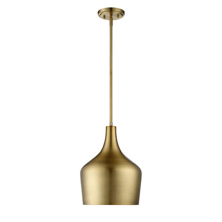 1-Light Pendant, Natural Brass