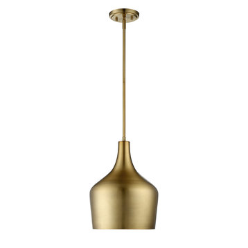 1-Light Pendant, Natural Brass