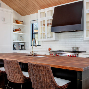 Transitional Cottage Kitchen with Natural Wood Accents