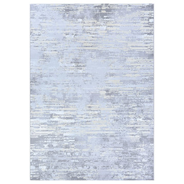 Serenity Cryptic Area Rug, Light Grey-Champagne, 2'2"x7'10" Runner