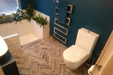 Petrol Blue & Plants Shower Room