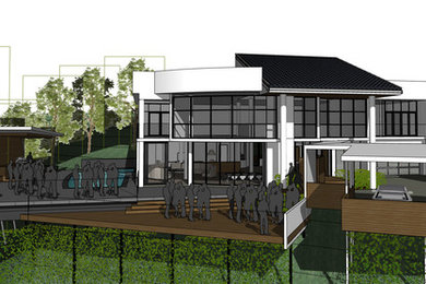 Design ideas for a large modern home design in Brisbane.