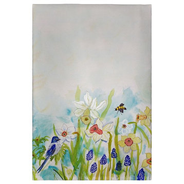 Birds and Daffodils Guest Towel - Two Sets of Two (4 Total)