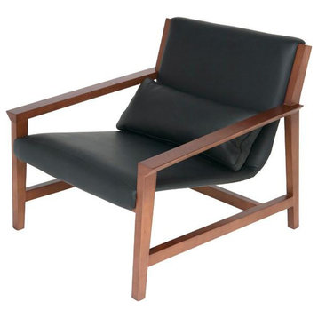 Bethany Leather Occasional Chair, Black