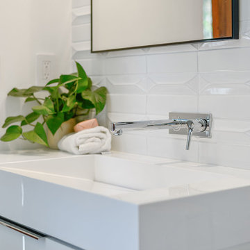 ADM Bathroom Rectangular Wall Mounted Sink, Glossy White, 39" - DW-110 (39 x 20)