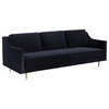 Milan Black Velvet Sofa - Black