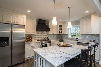 Example of a country kitchen design in New York