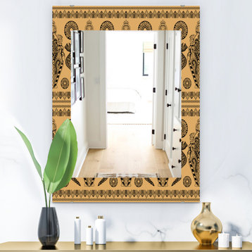Designart Ethnic African Decorative Bohemian Eclectic Frameless Wall Mirror, 28x