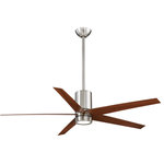 Minka-Aire - Symbio 1 Light 56" Indoor Ceiling Fan, Brushed Nickel/Dark Walnut - This 1 light Ceiling Fan from the Symbio collection by Minka-Aire will enhance your home with a perfect mix of form and function. The features include a Brushed Nickel/Dark Walnut finish applied by experts.