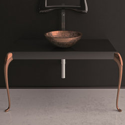 Classy Bathroom Vanity Console | Black and Copper - Bathroom Vanities And Sink Consoles