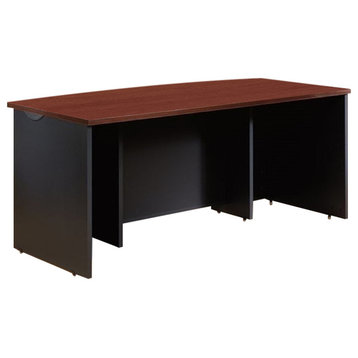 Bowery Hill Transitional Wood Executive Desk in Classic Cherry/Soft Black
