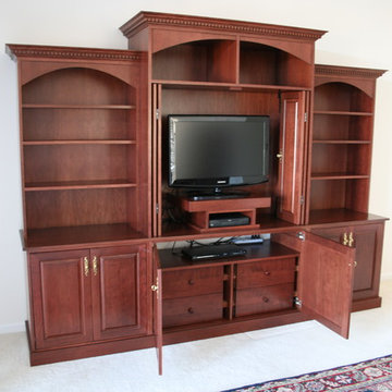 Cherry Walnut Bedroom Wall Unit/Entertainment Centers