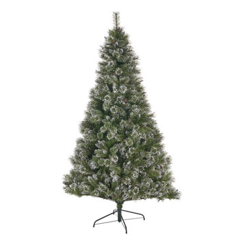 7' Mixed Spruce Hinged Artificial Christmas Tree, Unlit