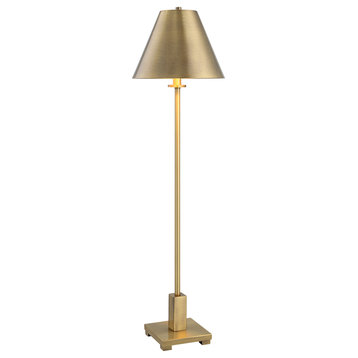 Pilot 1-Light Buffet Lamp, Plated Brushed Brass