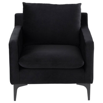Anders Black Single Seat Sofa Matte Black Legs
