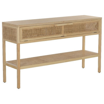 Brant House Talya 55.25x15" Modern Wood Console Table in Natural