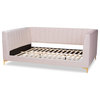 Taryn Modern Luxe Light Pink Velvet Fabric and Gold Queen Daybed