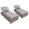 Florence Chaise Set of 2 Outdoor Wicker Patio Furniture in Beige