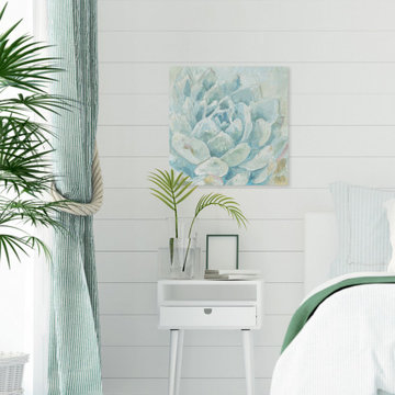 "Pastel Succulent" Painting Print on Wrapped Canvas
