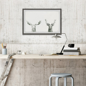 "Antler Pair" Framed Painting Print