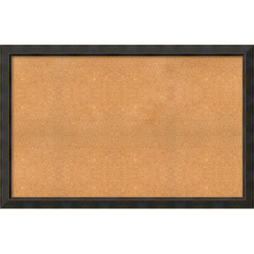 Framed Cork Board, Signore Bronze Wood, 56x36