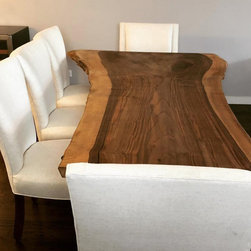 English Walnut Single Slab Table - Dining Tables