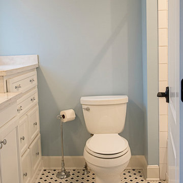 Cute powder blue bathroom