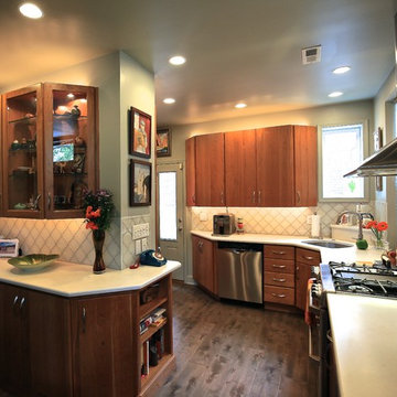 Urban Kitchen Remodel | Curved Peninsula Design & Mid-Century Modern Accents
