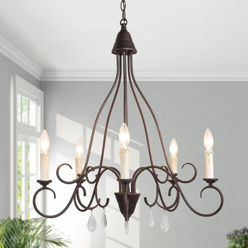 Laluz 5-light French Country and Candle Chandelier for Dining Room