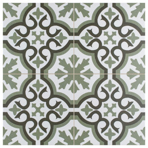 Rikki Knight Mint Green Color Damask Design Ceramic Art Tile 8 x 8 