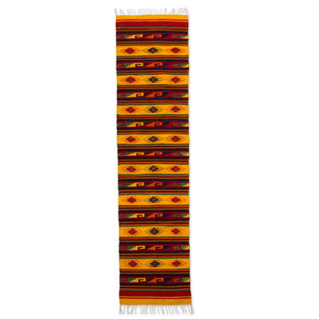 Yellow Sky Path Zapotec Wool Rug (2X10)