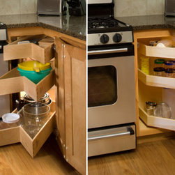 Glide-Around Corner Cabinet Solutions - Kitchen Drawer Organizers
