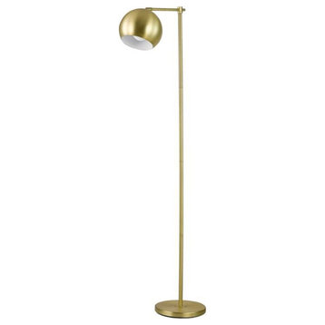 Coaster Contemporary Metal Floor Lamp with Dome Shade in Brass