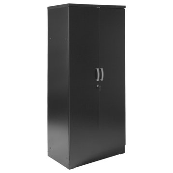 Better Home Products Harmony Wood Two Door Armoire Wardrobe Cabinet, Black