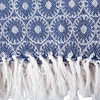 DII 60x50" Modern Cotton Malachite Throw in Nautical Blue/White