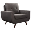Polly Stain-Resistant Fabric Armchair, Gray