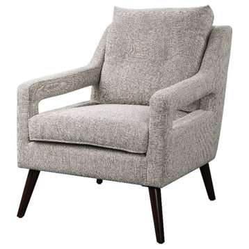 O'Brien Mid-century Modern Woven Stone Linen Blend Accent Chair